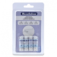 Beadalon pack de chafas (0.8mm, 1.3mm, 1.5mm, 1.8mm) Plateado