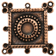 Colgantes metálicos TQ cuadrado con engaste para Swarovski PP32 cobre (sin níquel)