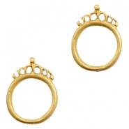 Colgantes metálicos TQ anillo 18mm con corona oro (sin níquel)