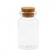 Botellas con tap&oacute;n de corcho 5x3cm Transparente