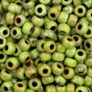 Miyuki Rocalla 6/0 Opaque picasso chartreuse green 6-4515