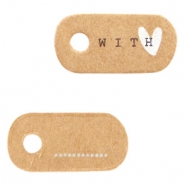 Tarjetas de joyería "With ♥" marrón