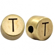 Abalorios letras metálicos DQ T bronce viejo (sin níquel)