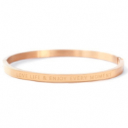 Pulseras acero inox "LOVE LIFE AND ENJOY EVERY MOMENT" Oro rosado