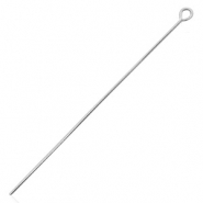 Plata 925 Fornituras bast&oacute;n con anilla 40mm Plata