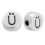 Abalorios letras metálicos DQ Ü Plata vieja (sin níquel)