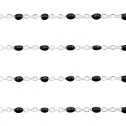 Fornituras Acero Inox cadena jasseron 1mm Negro-plateado