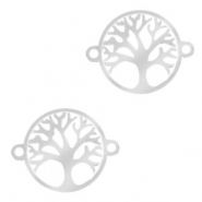Colgantes Acero Inox entrepieza árbol de la vida 13mm Plateado