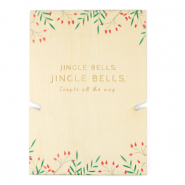 Tarjetas para joyería de madera "jingle bells" Natural (color natural de la madera)