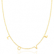 Cadena Acero Inox  "love" Dorado