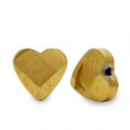 Abalorios hematita coraz&oacute;n faceteado Dorado