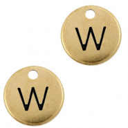 Colgantes metálicos DQ letra W Bronce viejo (sin níquel)