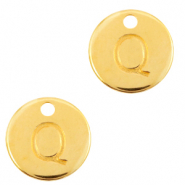 Colgantes metálicos DQ letra Q Dorado (sin níquel)