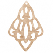 Colgantes de resina diamante barroco Beige claro s&eacute;mola