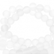 Abalorios de cristal 6 mm mate Blanco