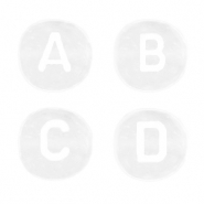 Abalorios letras acrílico mix Blanco transparente