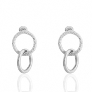 Pendientes Acero Inox círculo Plateado