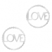 Colgantes/entrepieza Acero Inox "LOVE" Plateado
