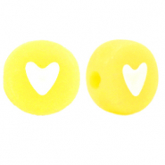 Abalorios letras acrílico corazones Amarillo lirio