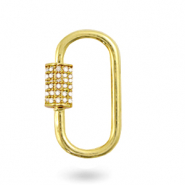 Cierre zirconia &oacute;valo Dorado