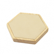 Expositor de Joyería hexágono en madera y ante de imitación para varias joyería Natural-beige
