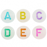 Abalorios letras acrílicas mix glow-in-the-dark Blanco off-multicolor