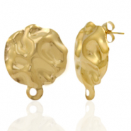 Pendientes Acero Inox relieve con anilla Dorado