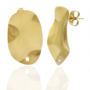 Pendientes Acero Inox &oacute;valo con anilla Dorado