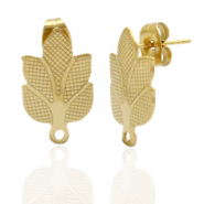 Pendientes Acero Inox &oacute;valo con anilla Dorado