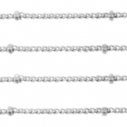 Fornituras Acero Inox cadena jasseron eslab&oacute;n gourmet bola Plateado