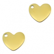 Colgantes acero inox corazón Dorado