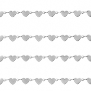 Fornituras Acero Inox cadena jasseron coraz&oacute;n Plateado