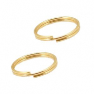 Fornituras Acero inox anillos dobles 12mm Dorado