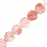 Piedras naturales corazón Rojo coral