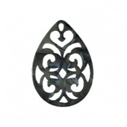 Colgantes de resina barroc gota Negro