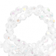 Abalorios faceteados redondos 4mm Cristal-cubierta AB