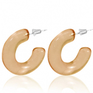 Pendientes Trendy criolla Marrón tan