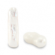 BQ Perlas de agua dulce forma irregular con brillo intenso Blanco natural