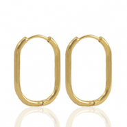 Pendientes Acero Inox criolla ovalado Dorado