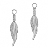 Colgantes Acero Inox pluma Plateado