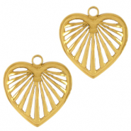 Colgantes Acero Inox coraz&oacute;n Dorado