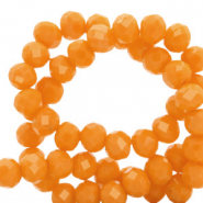 Abalorios faceteados disco 6x4mm Naranja mandarina-revestimiento pearl shine