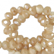 Abalorios faceteados disco 4x3mm Marrón Chadwick-revestimiento pearl shine