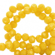 Abalorios faceteados disco 4x3mm Amarillo destello-revestimiento pearl shine