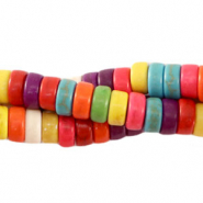 Piedras naturales howlita disco 6x3mm Multicolor