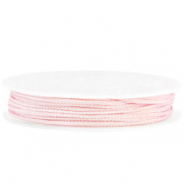 Hilo macram&eacute; trenzado 1mm Rosa suave met&aacute;lico