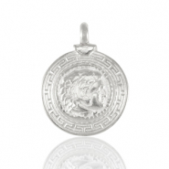 Colgantes met&aacute;licos DQ Alejandro Magno Plata vieja (sin n&iacute;quel)