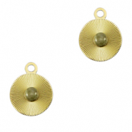 Colgantes Acero Inox 12mm con piedra natural Dorado-gris horizonte