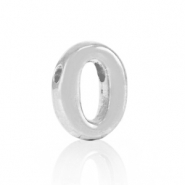 Abalorios letras metálicos DQ O Plata vieja (sin níquel)