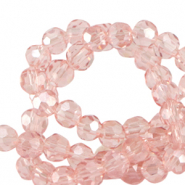 Abalorios faceteados redondos 4mm Rosa espectacular-revestimiento pearl shine